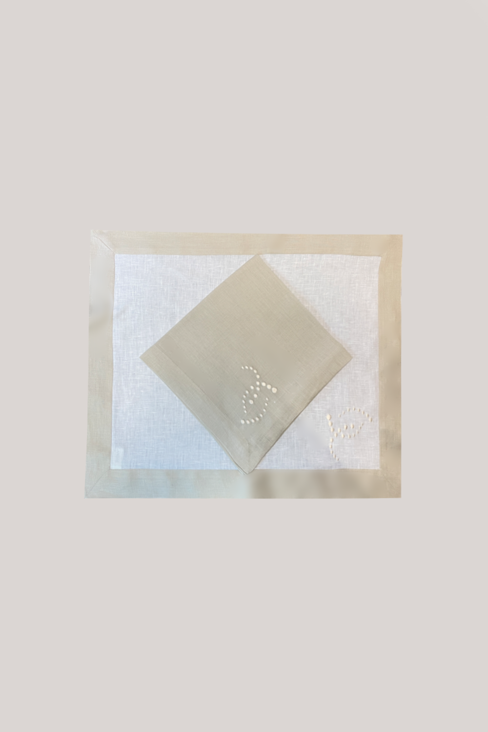 Juego De 6 Manteles Individuales Con Servilleta Bco/Arena