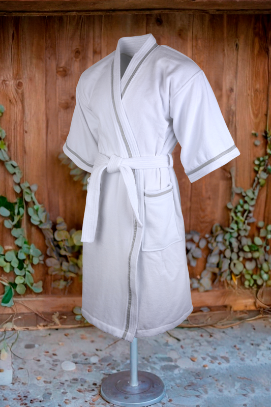 Bata Adulto Manga L&B Corta Gris