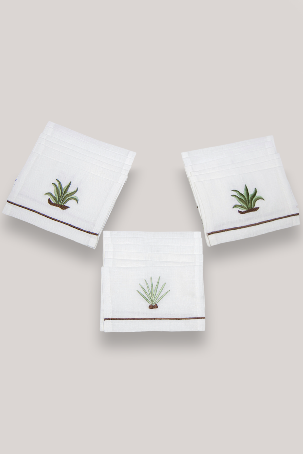 Juego De Cocteleros Lino Blanco