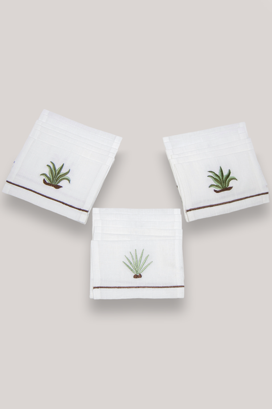 Juego De Cocteleros Lino Blanco